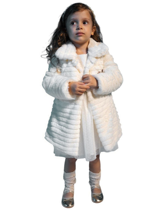 Kinderkleid Langärmelig mit Spitze Set aus 2 Ecru