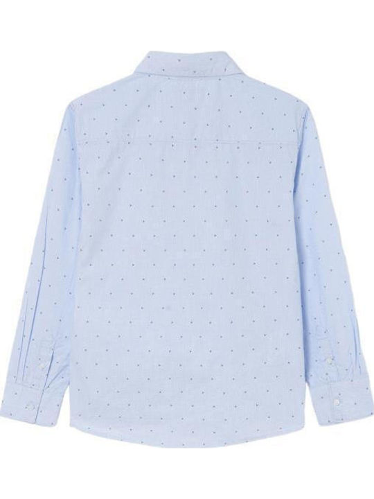 Kinder Polka Dot Hemd Langarm Hellblau