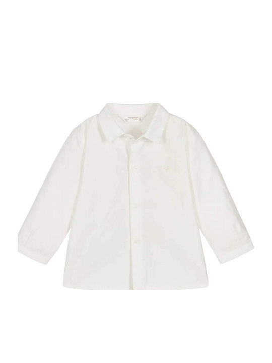 Kids One Color Shirt Long Sleeve White