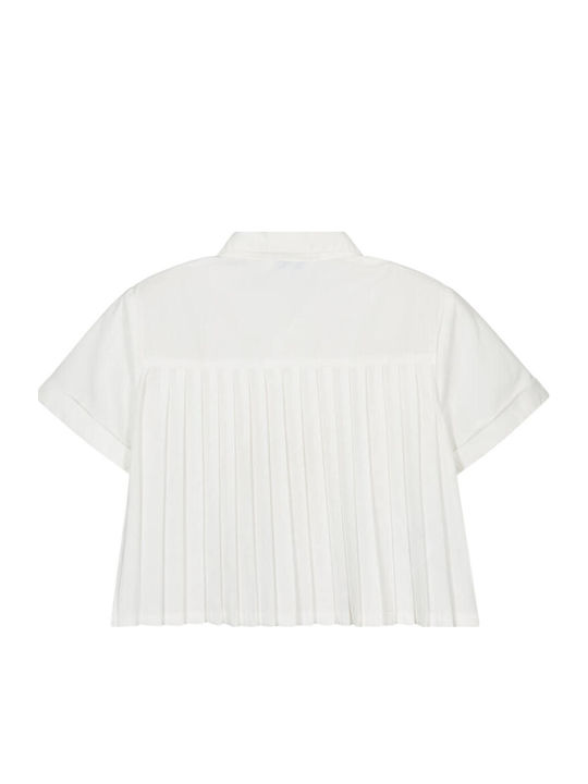 Kids One Color Short-Sleeved Ecru Shirt