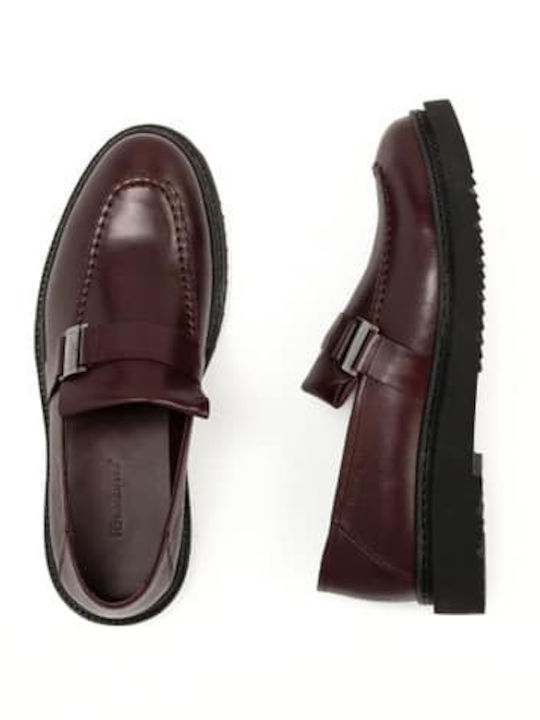 Δερμάτινα Ανδρικά Loafers σε Μπορντό Χρώμα