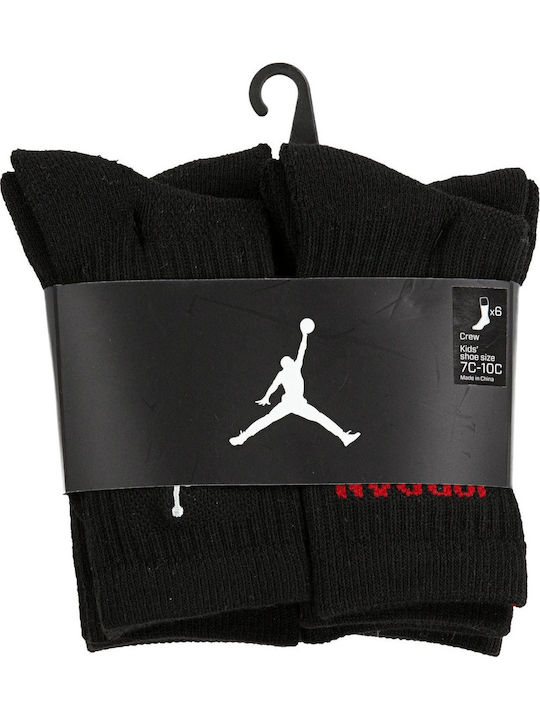 Jordan Athletic Kids' Long Socks Black 6 Pairs