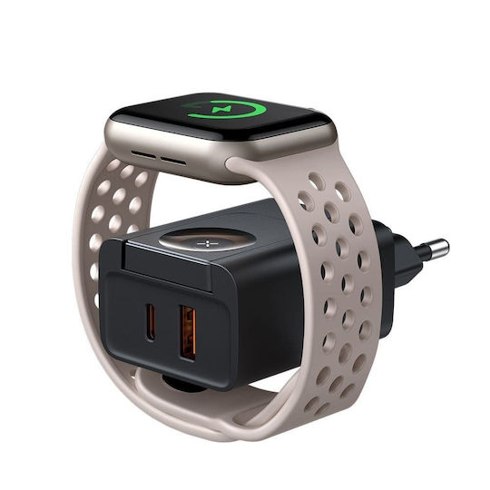 Mcdodo Wireless Charger With USB-A Output Port And USB-C Output Port 30W Power Delivery Black (CH-3700)