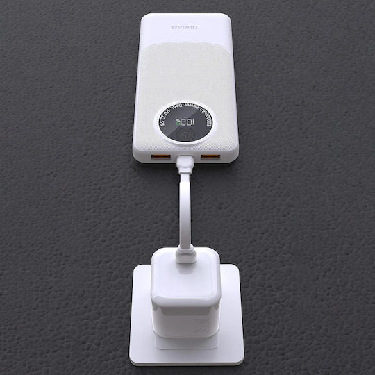 Dudao K12 Power Bank 10000mAh 22.5W με 2 Θύρες USB-A Power Delivery Λευκό