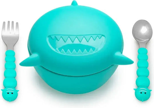 Melii Bol pentru copii Shark din silicon Albastru