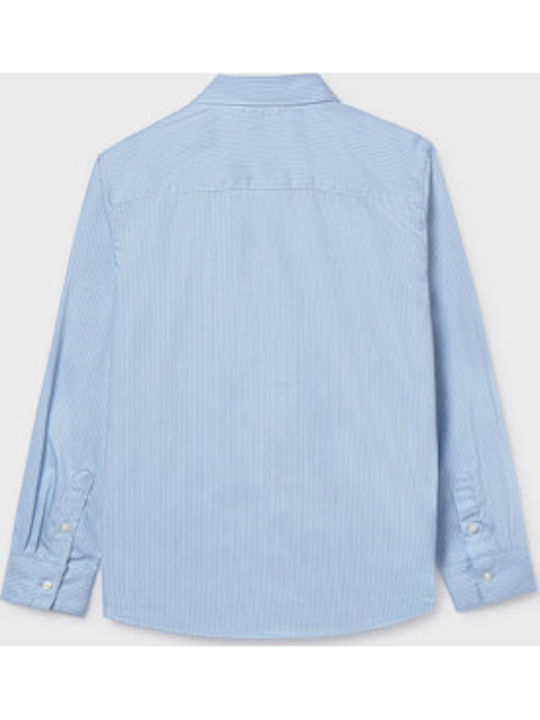 Kinder Gestreift Hemd Langarm blau