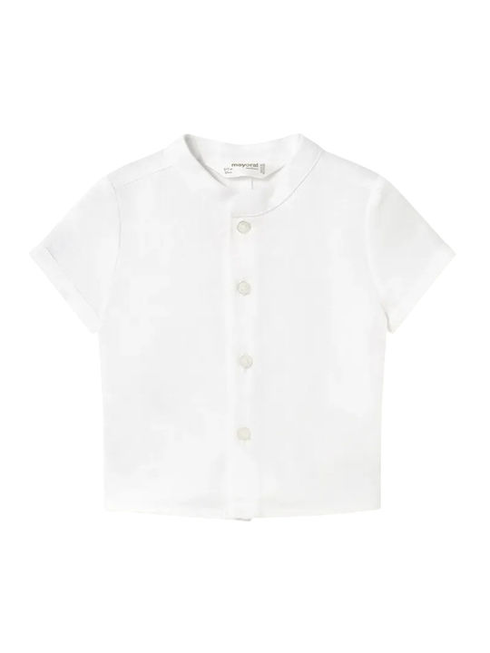 Kids Short-sleeved Linen Shirt White