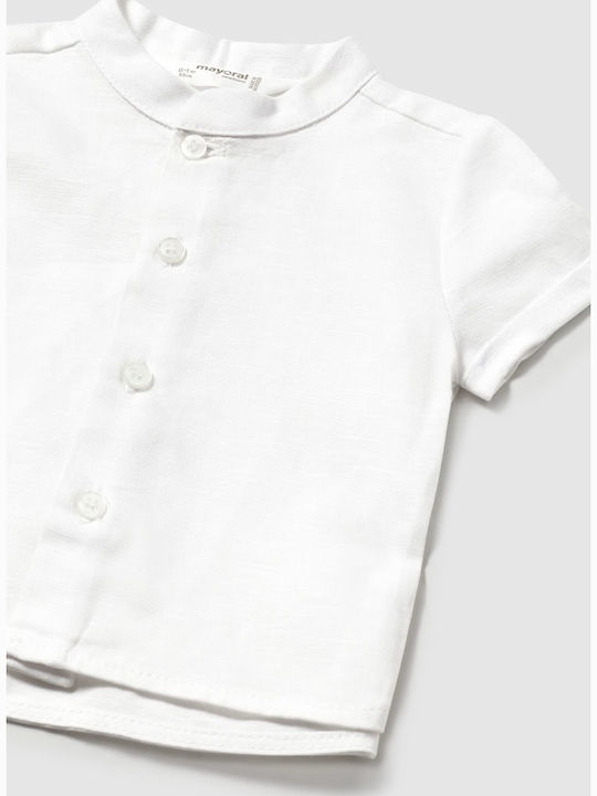 Kids Short-sleeved Linen Shirt White
