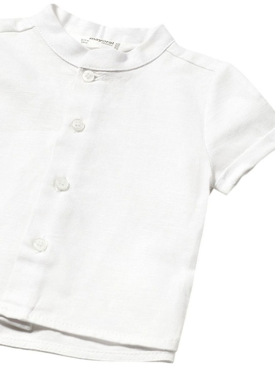 Kids Short-sleeved Linen Shirt White