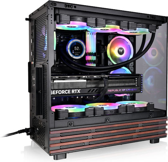 Thermaltake View 270 Plus WS ARGB Gaming Midi Tower Computer Case with Side Window Black
