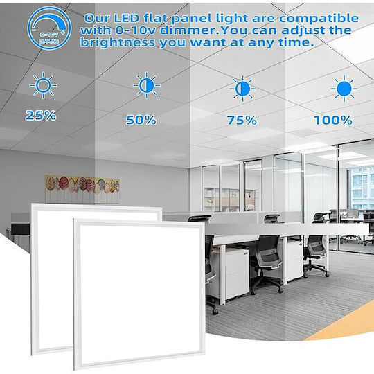 Lightplanet Panou LED Putere 48W cu Alb Rece Lumini 60x60cm.