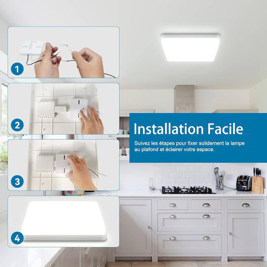 Lightplanet Pătrat În aer liber Panou LED Putere 36W cu Alb Rece Lumini