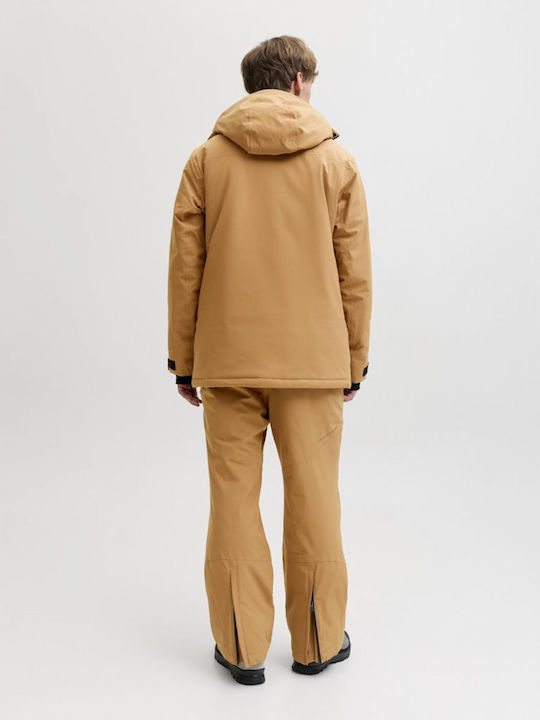 Jack & Jones 12284695 Ανδρικό Μπουφάν για Σκι & Snowboard Καφέ