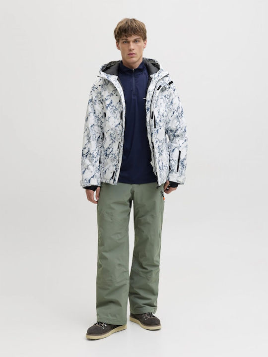 Jack & Jones 12284649 Ανδρικό Μπουφάν για Σκι & Snowboard Λευκό