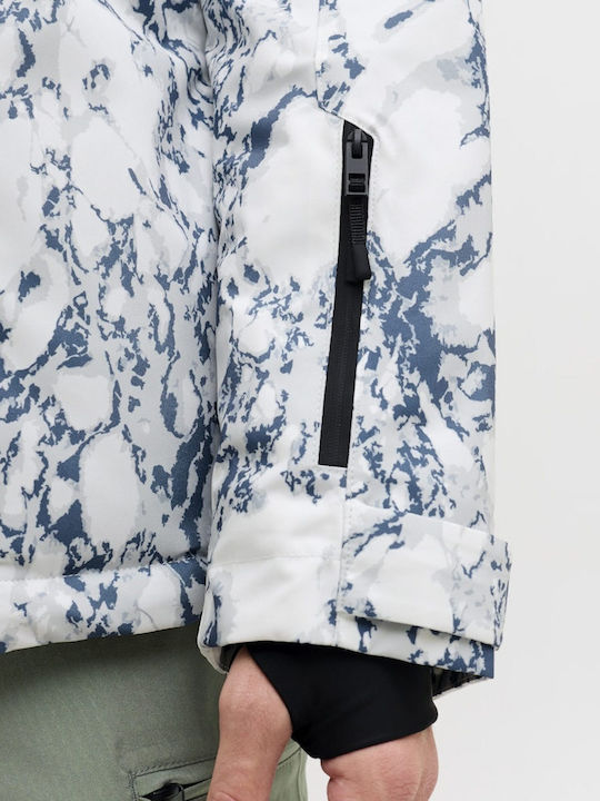 Jack & Jones 12284649 Ανδρικό Μπουφάν για Σκι & Snowboard Λευκό