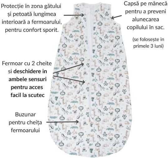 Kidizi Frühlingshaft Schlafsack 1 Tog Safari Giraffe
