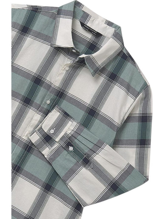 Kids Checked Shirt Long Sleeve Green