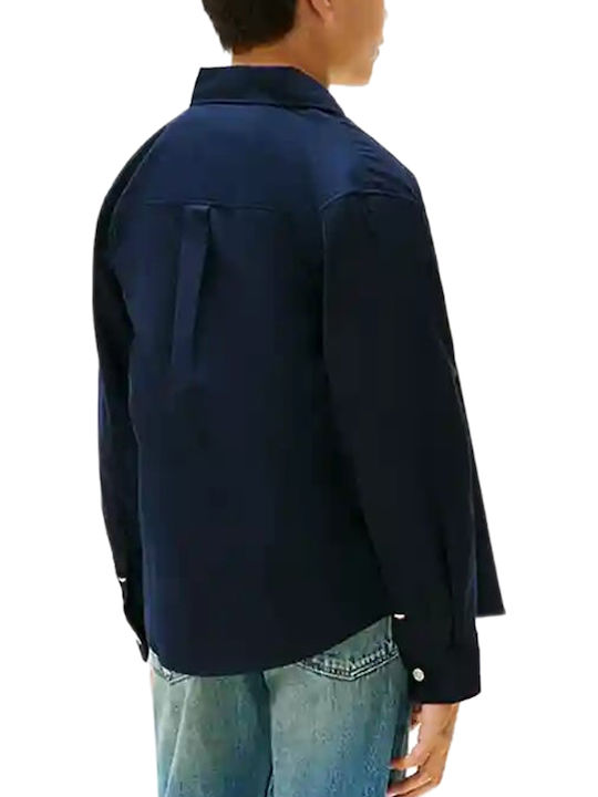 Kids Shirt Long Sleeve Dark Blue Essential Oxford