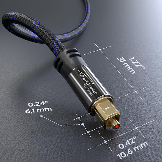 Cablu Audio Optic Toslink Împletitură Nailon Kabeldirekt 15m Cablu Fibra Optică Soundbar Toslink Digital S Pdif Cablu Amplificator Stereo Home Theater Xbox One/ps4
