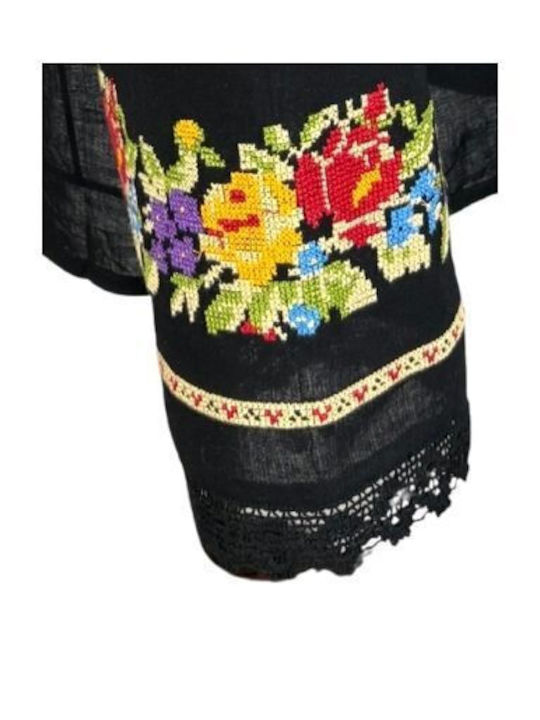 Damen Bluse Baumwolle Black, Yellow