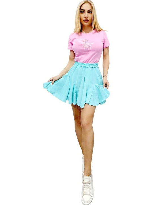 Πλισέ Mini Φούστα Turquoise