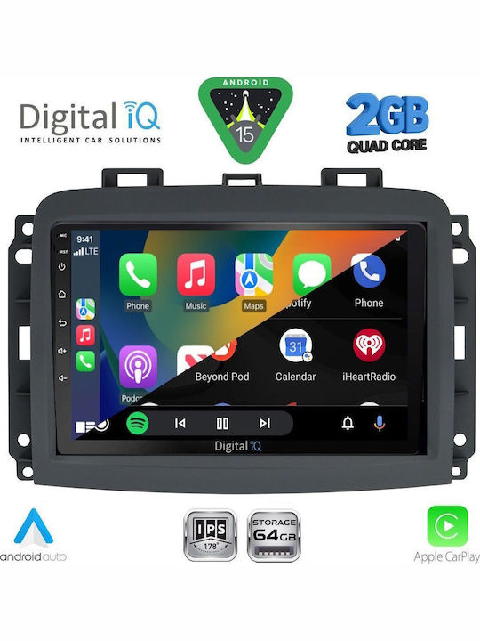 Digital IQ Car Audio System for Fiat 500L 2012-2022 (Bluetooth/USB/WiFi/GPS/Apple-Carplay/Android-Auto) with Touch Screen 10"
