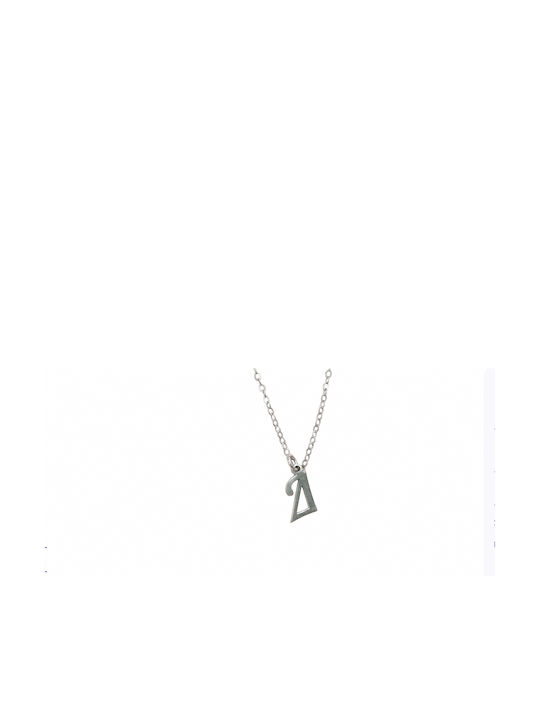 Γυναικείο Κολιέ Ασημένιο Μονόγραμμα 'δ' Silver 925