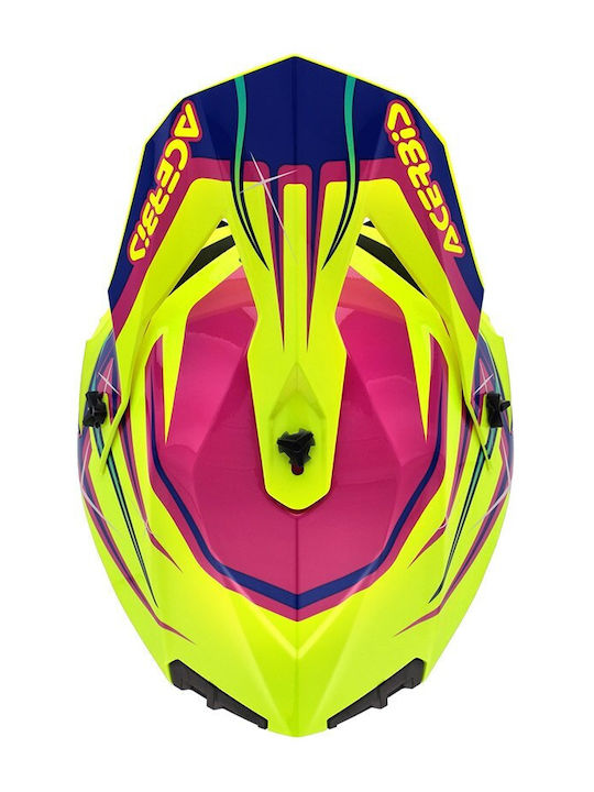 Acerbis Mx Linear Yellow/Purple Κράνος Μηχανής Motocross ECE 22.06 1400gr