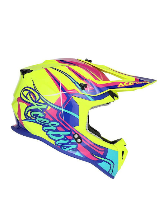 Acerbis Mx Linear Yellow/Purple Κράνος Μηχανής Motocross ECE 22.06 1400gr