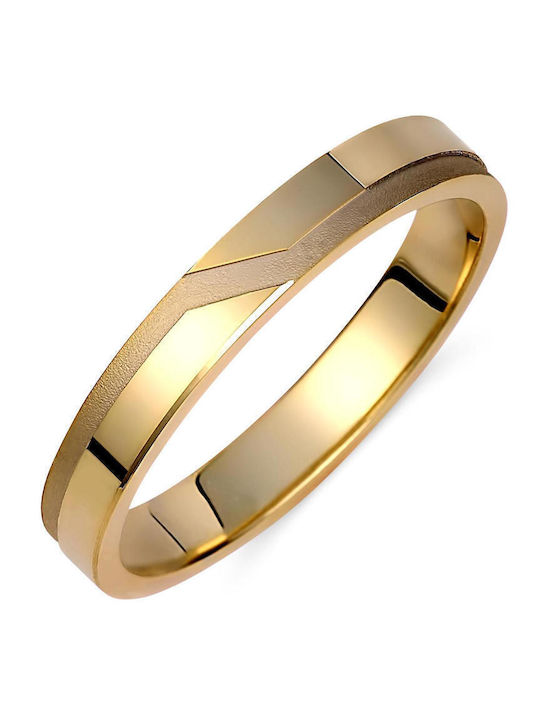 Valauro Eheringe Gold 9k Relief Geometrisches Design – 3,50mm