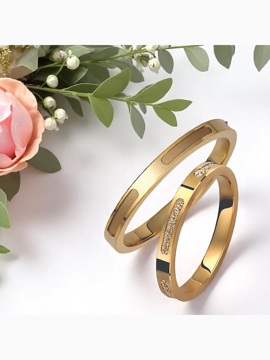 Valauro – 9K Gold Wedding Rings Embossed Modern Design – 2.50mm