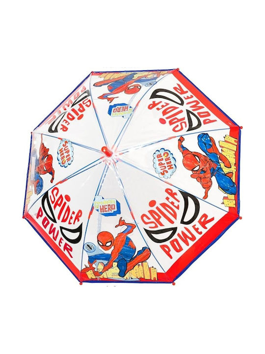 Rain Детска чадър Извита дръжка Spiderman Многоцветен