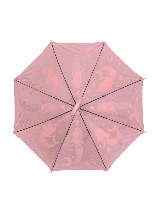 Gift-Me Kids Curved Handle Auto-Open Umbrella with Diameter 67cm Pink