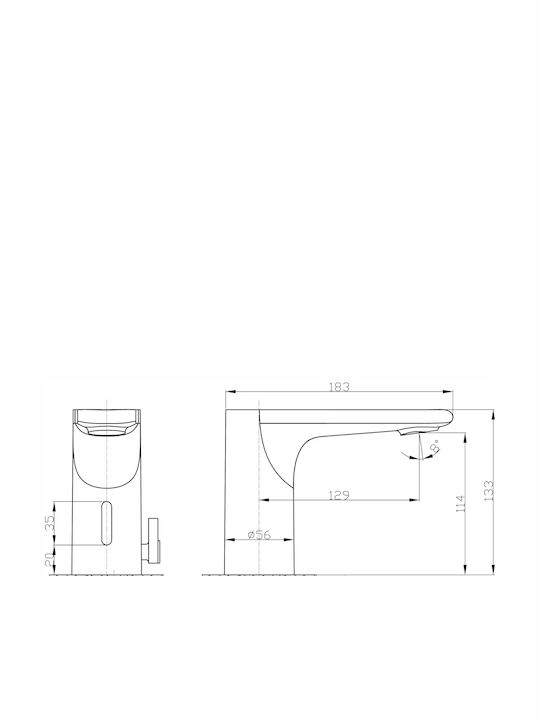 Acquanet Sensor Αναμεικτική Μπαταρία Νιπτήρα με Φωτοκύτταρο Χρωμέ