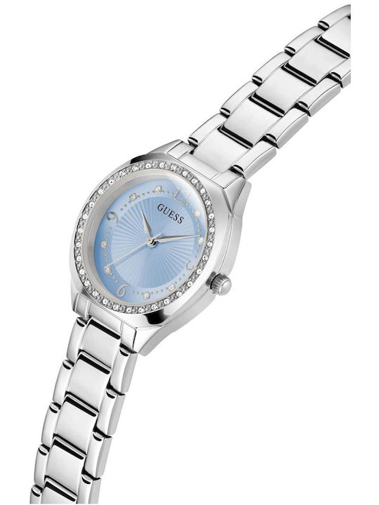 Guess Crystals Womens Watch 30mm Battery With Silver Steel Bracelet Guess Crystals Womens Watch 30mm Battery With Silver Steel Bracelet
