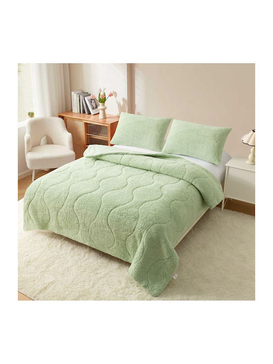 Homeone Duvet Cover Set Queen 220x240cm Pistachio - Green 3pcs 300 GSMGsm