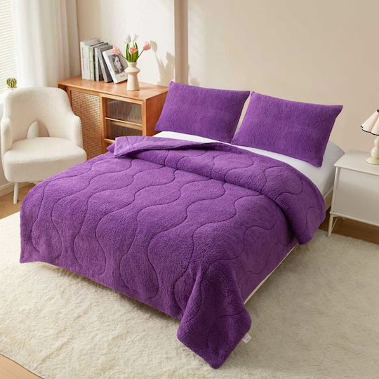 Homeone Κουβερτοπάπλωμα Σετ Μονό 160x220εκ. Μωβ 2τμχ Homeone Κουβερτοπάπλωμα Σετ Μονό 160x220εκ. Μωβ 2τμχ