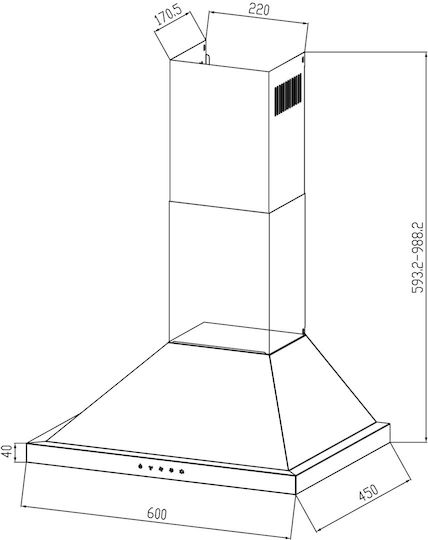 Cecotec Bolero Flux Kamin-Dunstabzug 60cm Inox