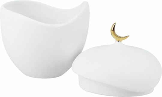 Raeder General Use Vase with Lid Made of Porcelain Gold 11x11x8cm