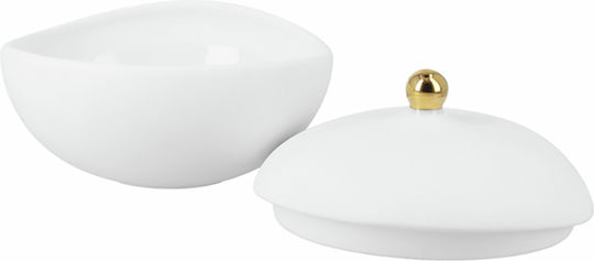 Raeder Raeder General Use Jar with Lid made of Porcelain Gold 10x10x8cm