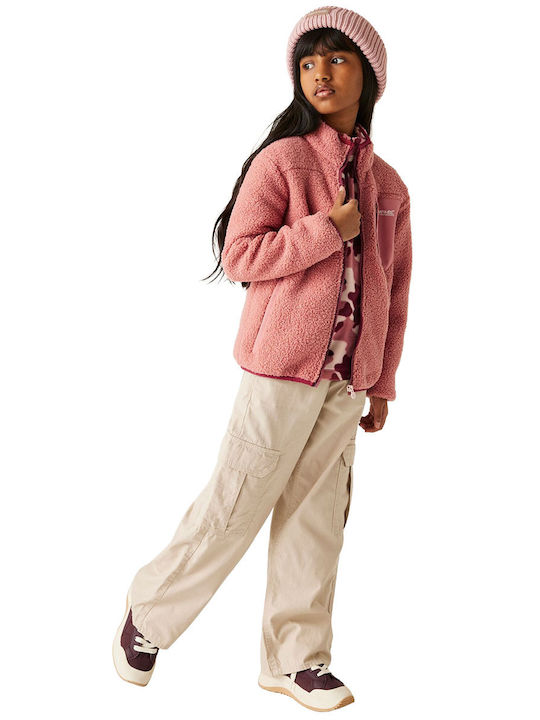 Kids Cardigan Fleece Pink