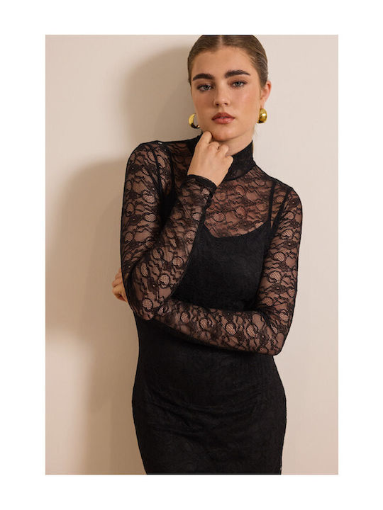 Alexia Midi Evening Dress Black