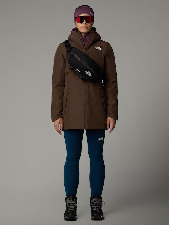 Hikesteller Insulated Women's for Hiking Long Parka Jacket Waterproof for Winter with Hood Smokey Brown