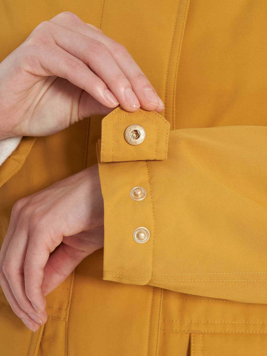 Damen Puffer Jacke Wasserdicht und Winddicht für Winter Yellow