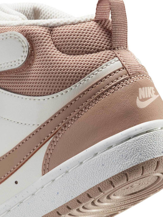 Court Borough Low Kids Sneakers with Hoop & Loop Closure Beige