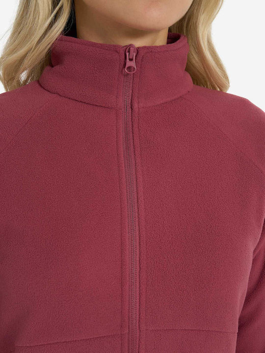 Women's Cardigan with Zipper Pink