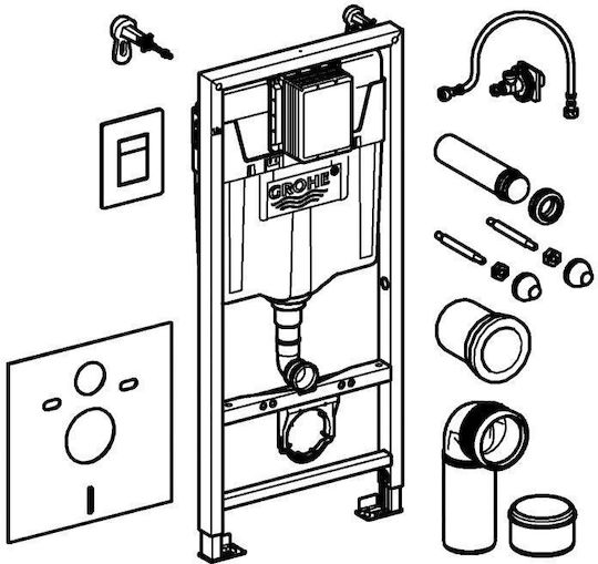 Grohe Rapid Sl Built-in Plastic Rezervor de toaletă Rectangular Presiune scăzută Gri