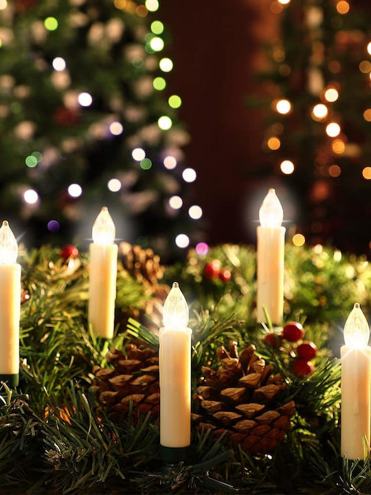 Led Christmas Tree Candles 20-piece Set Warm White Remote Control