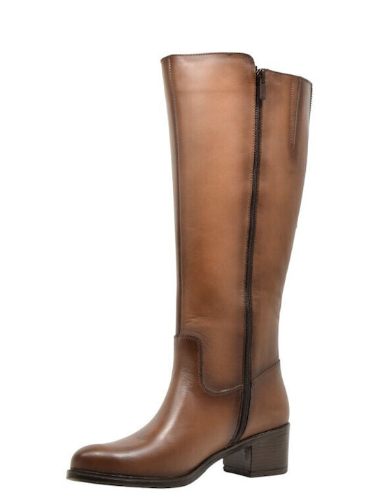 Leather Women's Boots Tabac Brown
