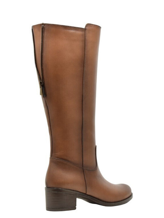 Leather Women's Boots Tabac Brown